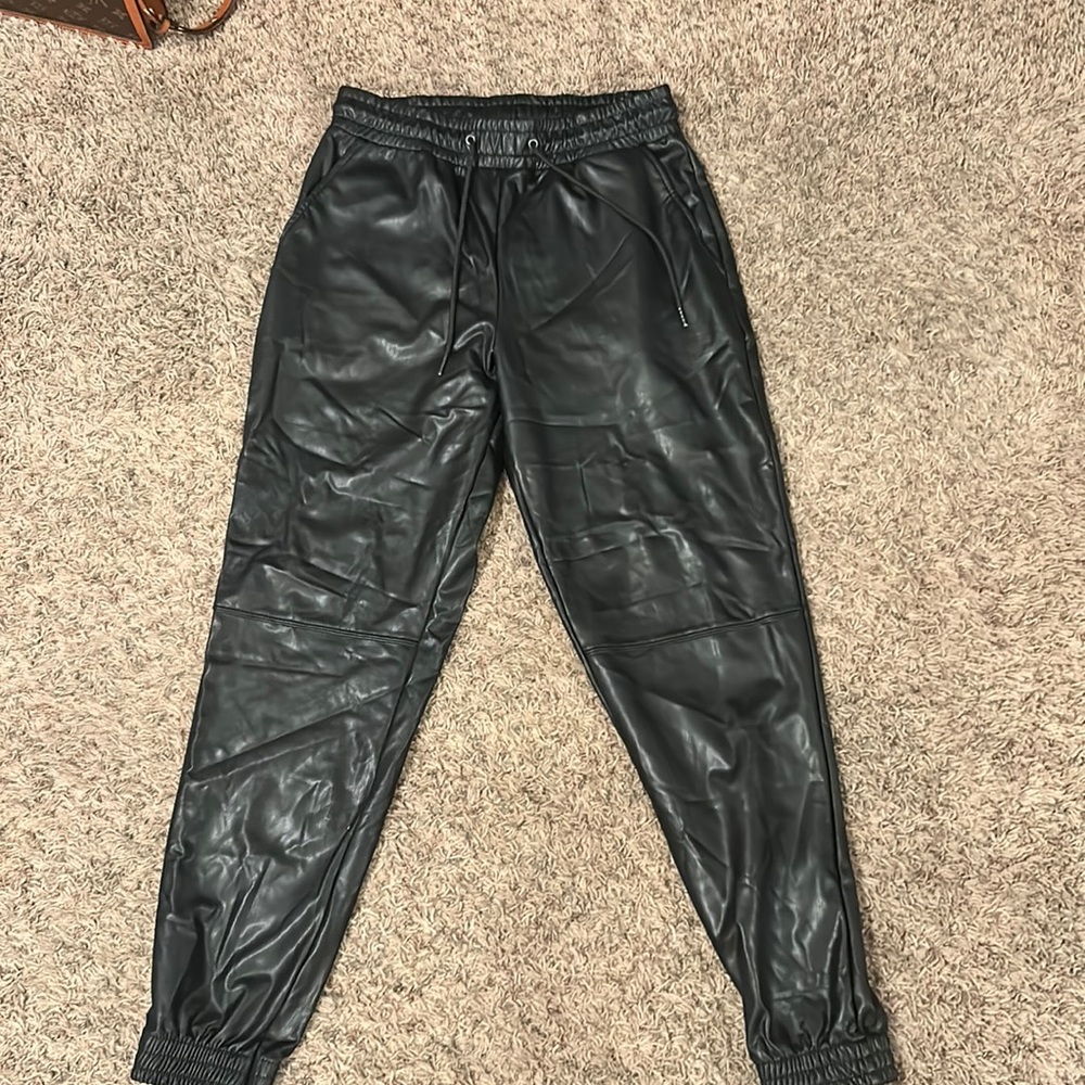 Hue Faux Leather Joggers
